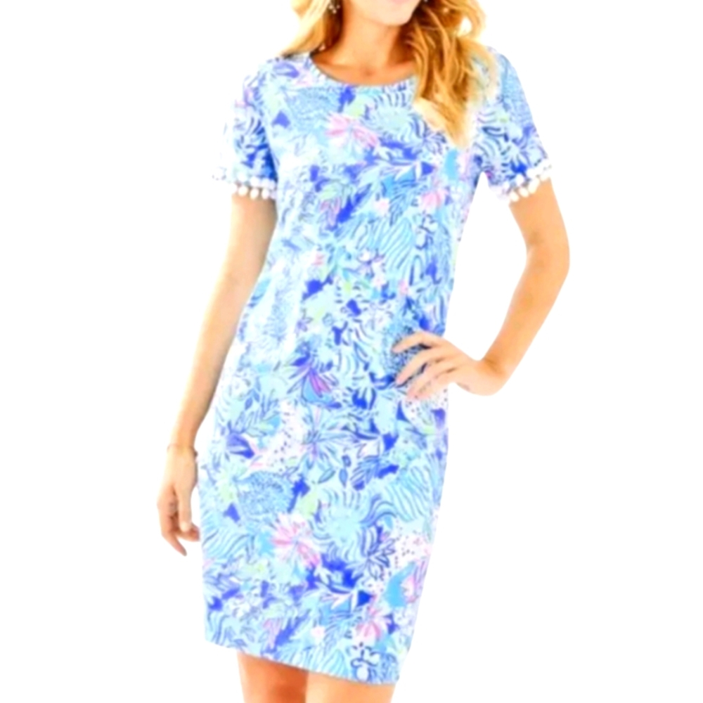 Lilly Pulitzer Lissie 100% Pima Cotton Pom Pom Dress Size Xs - Main Image